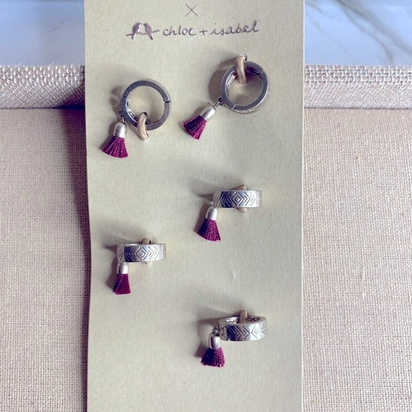 Jen Atkin X Chloe + Isabel Tassel Burgundy Braid Charms NEW - Picture 5 of 5